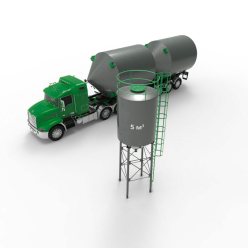 Металлический силос с конусным дном 5 м3 (7 тн)